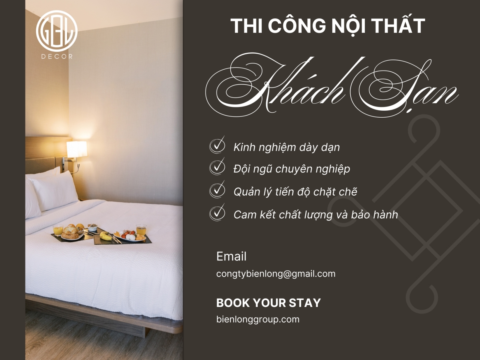 Thi công nội thất khách sạn